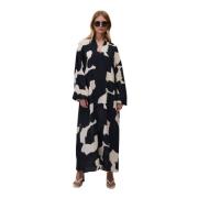 Oversized Linnen Jurk met Unieke Print Undress Code , Multicolor , Dam...