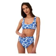 Vintage High-Waisted Bikini Bottom Undress Code , Blue , Dames