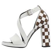 Pre-owned Canvas sandals Louis Vuitton Vintage , White , Dames