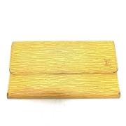 Pre-owned Leather wallets Louis Vuitton Vintage , Yellow , Dames