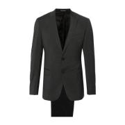 Grijze Wol Mélange Blazer en Broek Emporio Armani , Gray , Heren