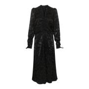 Zwarte Gedrapeerde Jurk Gestuz , Black , Dames