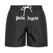 Logo zwemshorts Palm Angels , Black , Heren