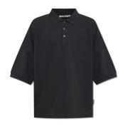 Polo met bedrukt logo Palm Angels , Black , Heren