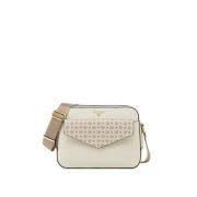 Beige Schoudertas met Iconische Print Pollini , Beige , Dames