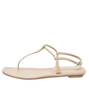 Pre-owned Leather sandals Prada Vintage , Beige , Dames