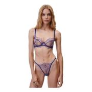 Geborduurde Donkerblauwe String Undress Code , Blue , Dames