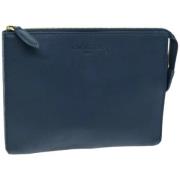 Pre-owned Leather pouches Louis Vuitton Vintage , Blue , Dames