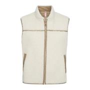 Zachte Teddy Vest met Zakken MOS Mosh , Beige , Dames