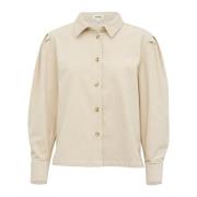 Elegante Shirt Blouse Havermout Soaked in Luxury , Beige , Dames