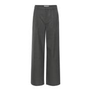 Wijde Pijp Melange Broek Donkergrijs Gestuz , Gray , Dames