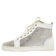 Pre-owned Leather sneakers Christian Louboutin Pre-owned , White , Dam...