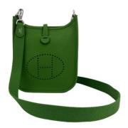 Pre-owned Leather handbags Hermès Vintage , Green , Dames