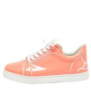 Pre-owned Leather sneakers Christian Louboutin Pre-owned , Orange , Da...