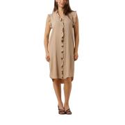 Taupe Frill Jurk Must-Have Stijlvolle Garderobe Toevoeging Co'Couture ...