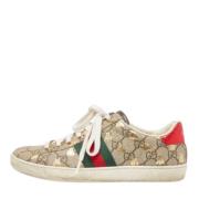 Pre-owned Canvas sneakers Gucci Vintage , Brown , Dames