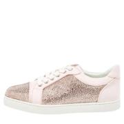 Pre-owned Suede sneakers Christian Louboutin Pre-owned , Pink , Dames