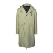 Licht Khaki Polyester Blend Parka A.p.c. , Green , Heren