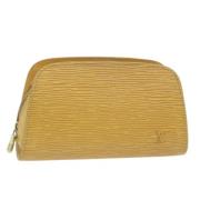 Pre-owned Leather pouches Louis Vuitton Vintage , Yellow , Dames