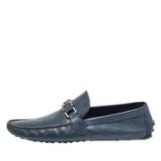 Pre-owned Leather flats Louis Vuitton Vintage , Blue , Heren