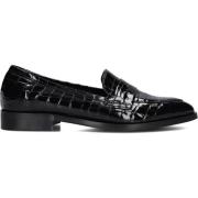 Dames Instappers Zwarte Leren Schoenen Stefano Lauran , Black , Dames