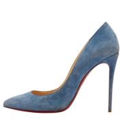 Pre-owned Suede heels Christian Louboutin Pre-owned , Blue , Dames