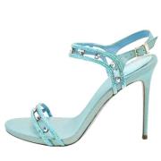 Pre-owned Leather sandals René Caovilla Pre-owned , Blue , Dames