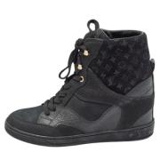 Pre-owned Leather sneakers Louis Vuitton Vintage , Black , Dames