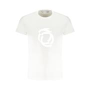 Katoenen Logo Print Korte Mouw Tee Trussardi , White , Dames