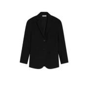 Pinstripe Oversized Blazer Klassiek Comfort SoSUE , Black , Dames