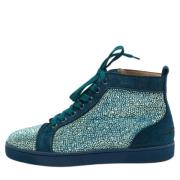 Pre-owned Suede sneakers Christian Louboutin Pre-owned , Green , Dames