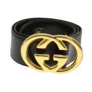 Pre-owned Leather belts Gucci Vintage , Black , Dames