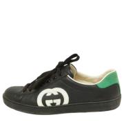 Pre-owned Leather sneakers Gucci Vintage , Black , Dames