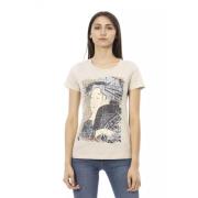 Casual Beige Katoenmix T-shirt Trussardi , Beige , Dames