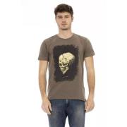 Elegant bruin T-shirt met unieke print Trussardi , Brown , Heren