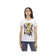 Witte Katoenen Tops T-Shirt Trussardi , White , Dames