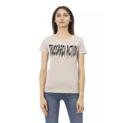 Elegant Beige Kortemouw Tee Trussardi , Beige , Dames