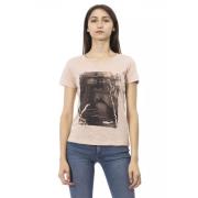 Elegant Roze T-shirt met Stijlvolle Print Trussardi , Pink , Dames