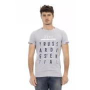 Grijs korte mouw katoenmix T-shirt Trussardi , Gray , Heren