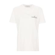 Klassiek Wit Zwart Tee Shirt Golden Goose , White , Dames