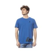 Blauw Katoen Logo Print T-Shirt Invicta , Blue , Heren