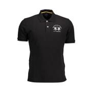 Stijlvol Poloshirt met Contrastdetails La Martina , Black , Heren