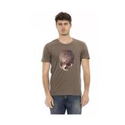 Stijlvol T-shirt met unieke frontprint Trussardi , Brown , Heren