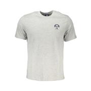 Grijze Katoenen Logo Print T-Shirt North Sails , Gray , Heren