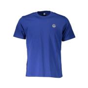 Blauw katoenen T-shirt met iconisch logo North Sails , Blue , Heren