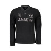 Elegante Lange Mouw Zwarte Polo La Martina , Black , Heren