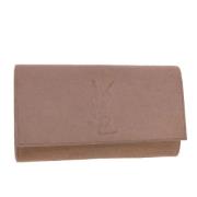 Pre-owned Leather clutches Yves Saint Laurent Vintage , Pink , Dames