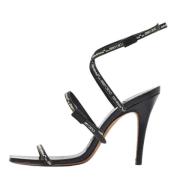 Pre-owned Leather sandals Jimmy Choo Pre-owned , Black , Dames