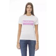 Elegante T-shirt met korte mouwen en ronde hals Baldinini , White , Da...