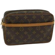 Pre-owned Canvas clutches Louis Vuitton Vintage , Brown , Dames